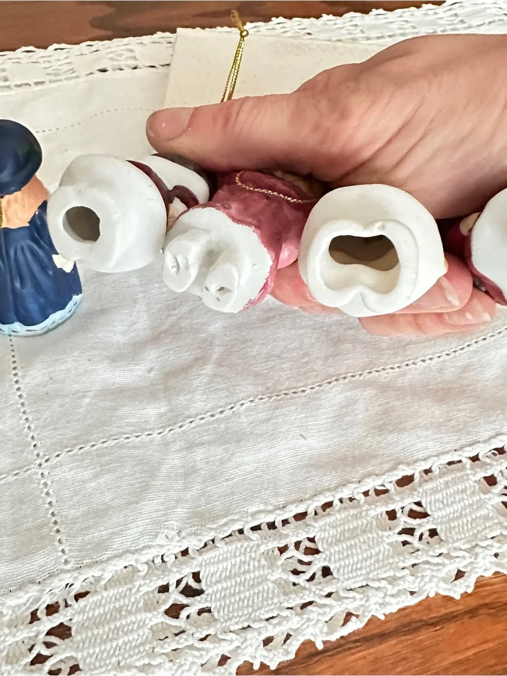 Lot of 5 Christmas ornaments Victorian ladies